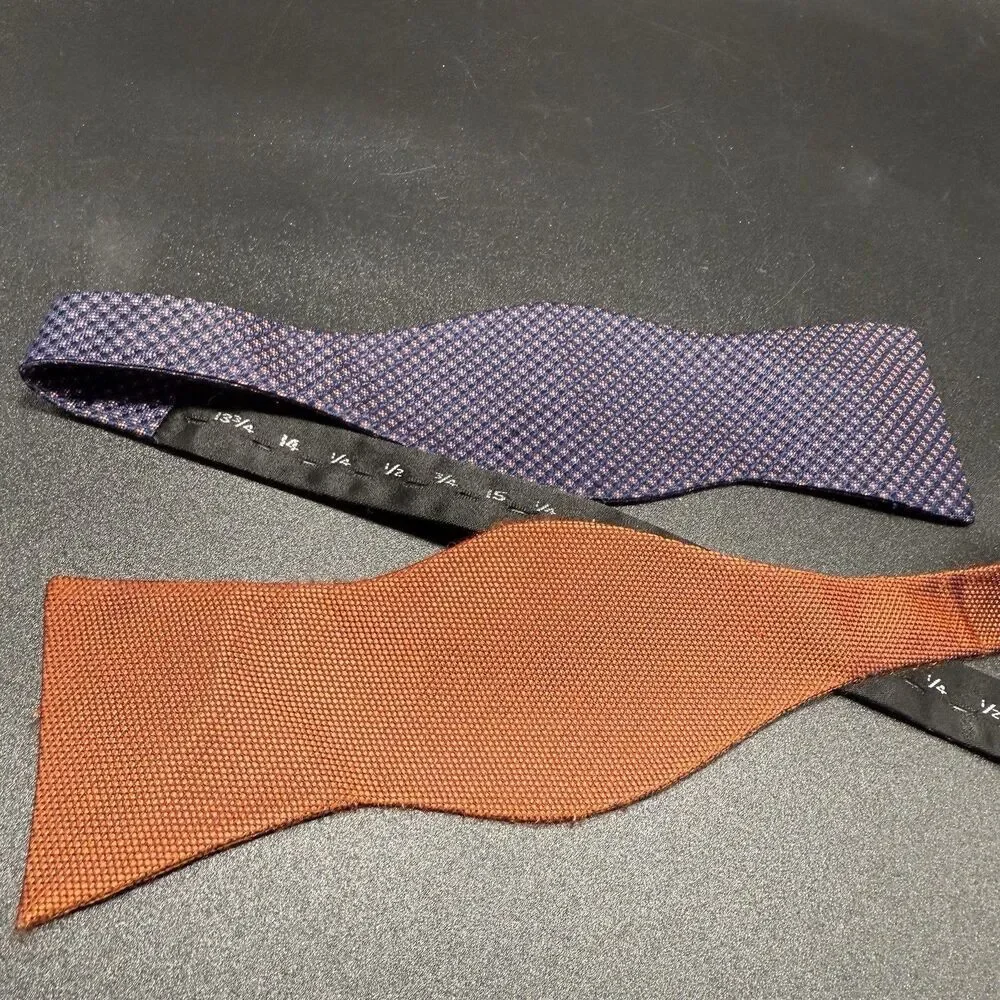 New Cremieux Bow Tie Men's Blue Pink 100% Silk Adjustable Dry Clean
